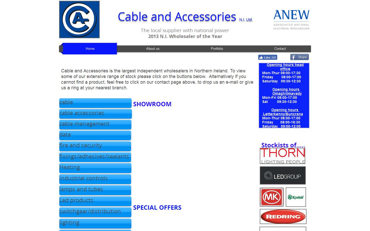 Cable & Accessories N I Ltd Website