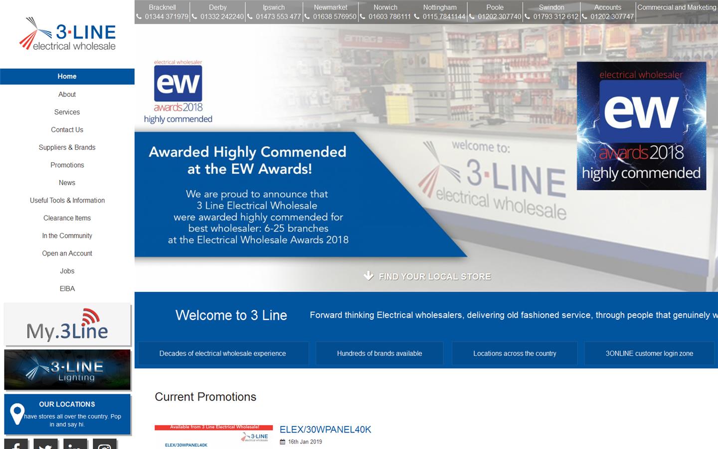 3 Line Electrical Wholesale Website