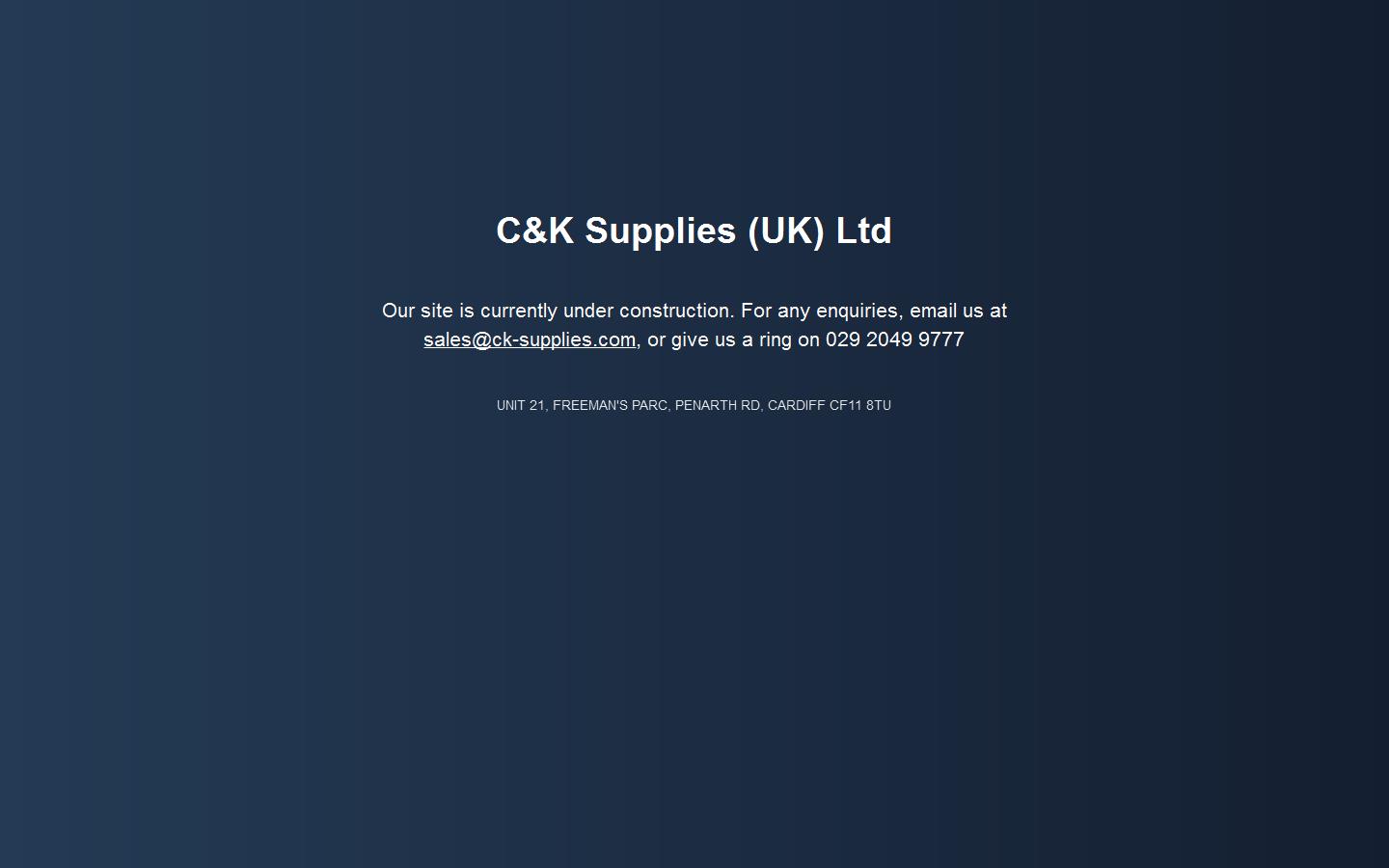 C & K Supplies UK Ltd Website