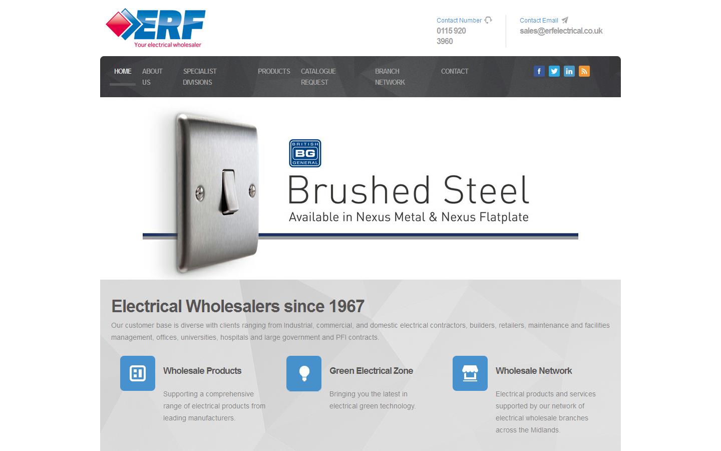 E R F Electrical Wholesalers Ltd Website