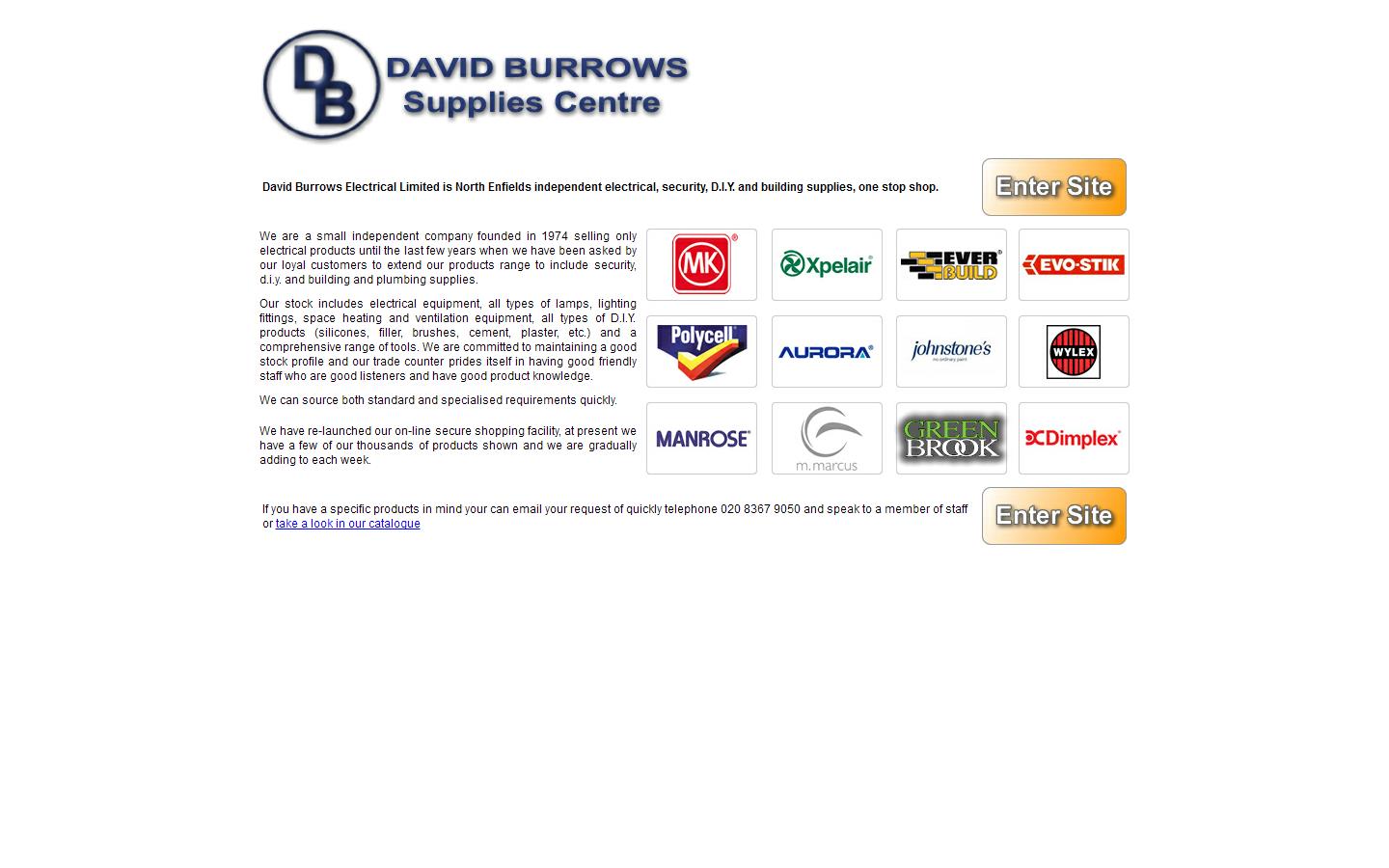 David Burrows Supplies Centre Website