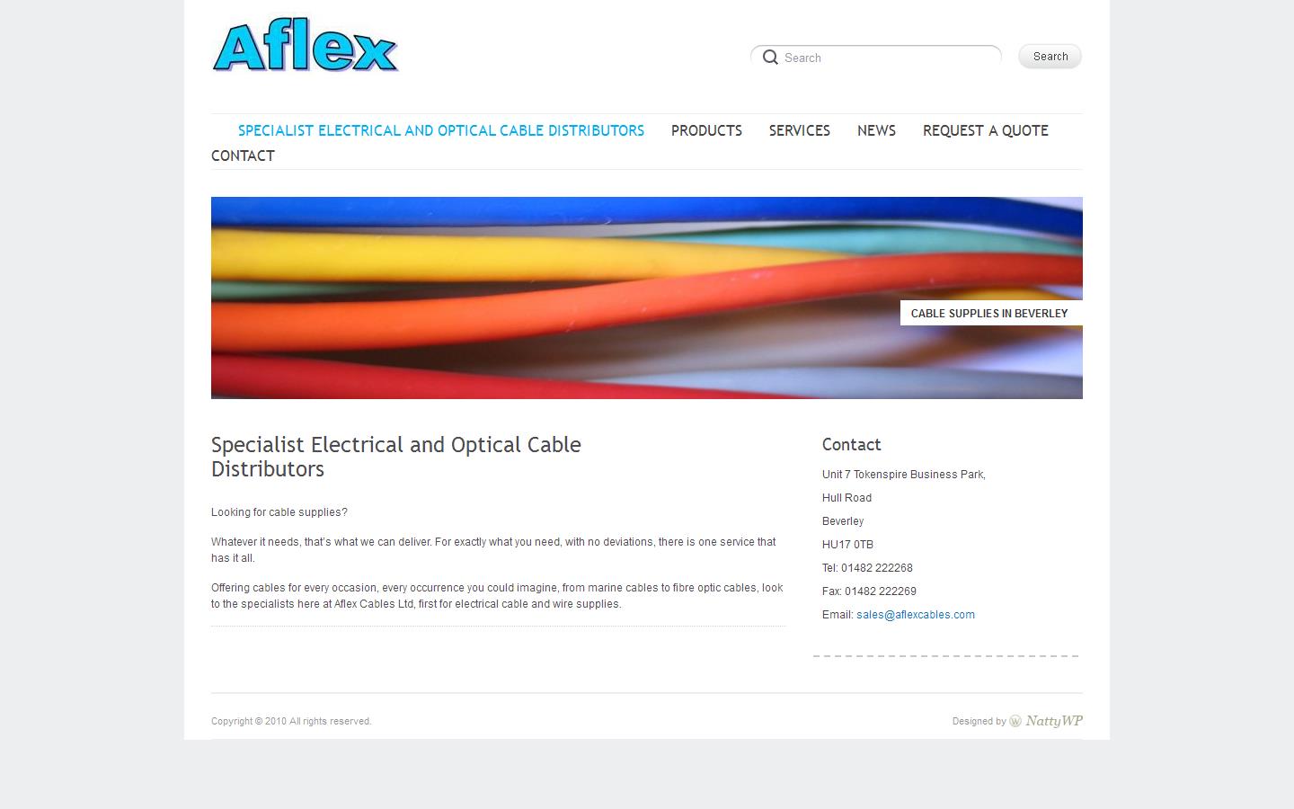 Aflex Cables Ltd Website