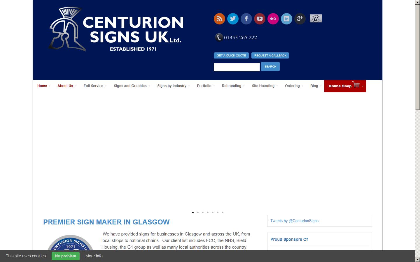 Centurion Components Ltd (t/a Centurion Signs) Website