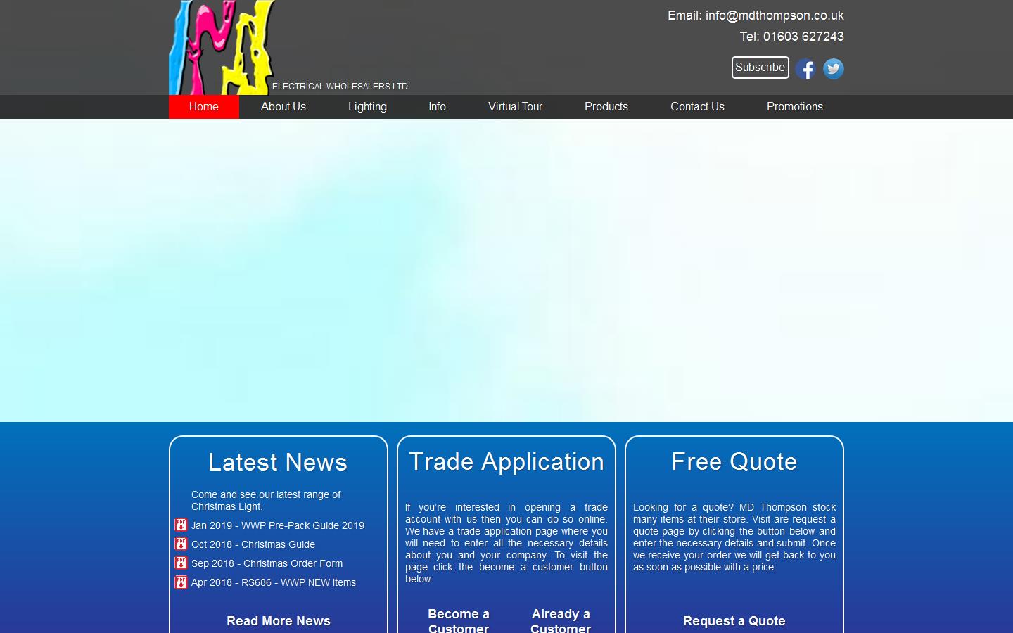 M D Thompson Electrical Wholesalers Website