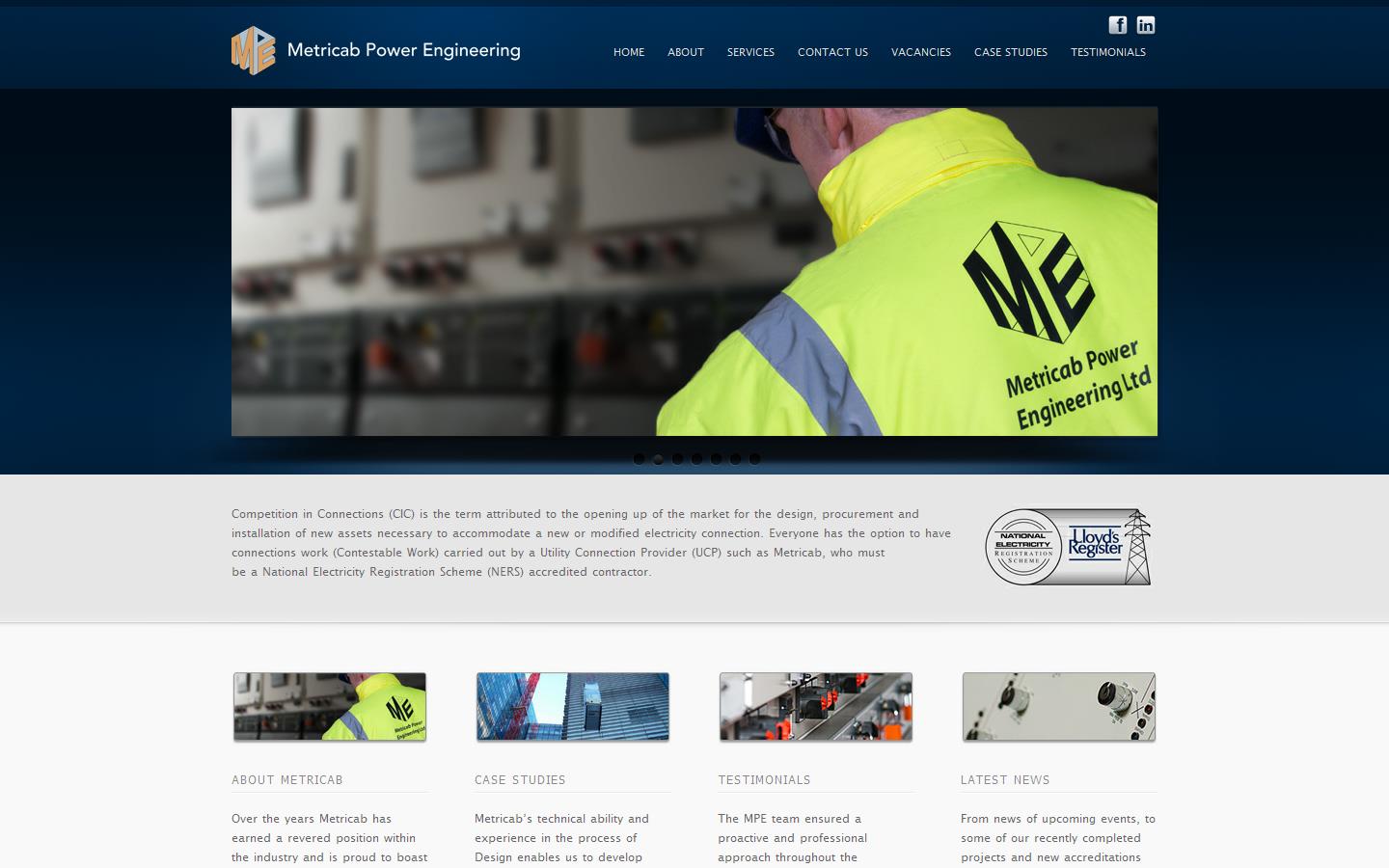 Metricab Power Engineering Ltd Website
