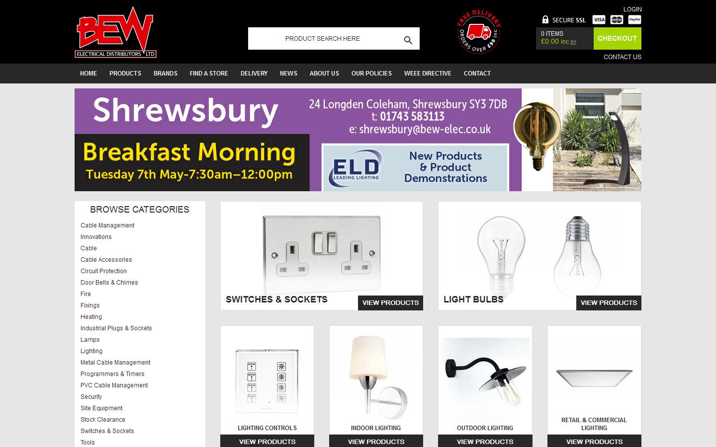 B E W Electrical Distributors Ltd Website
