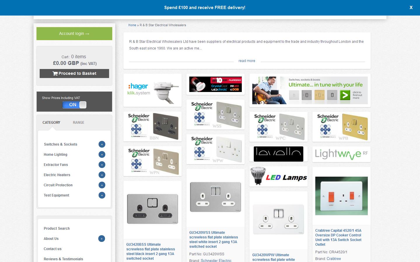 R & B Star Electrical Wholesale Website