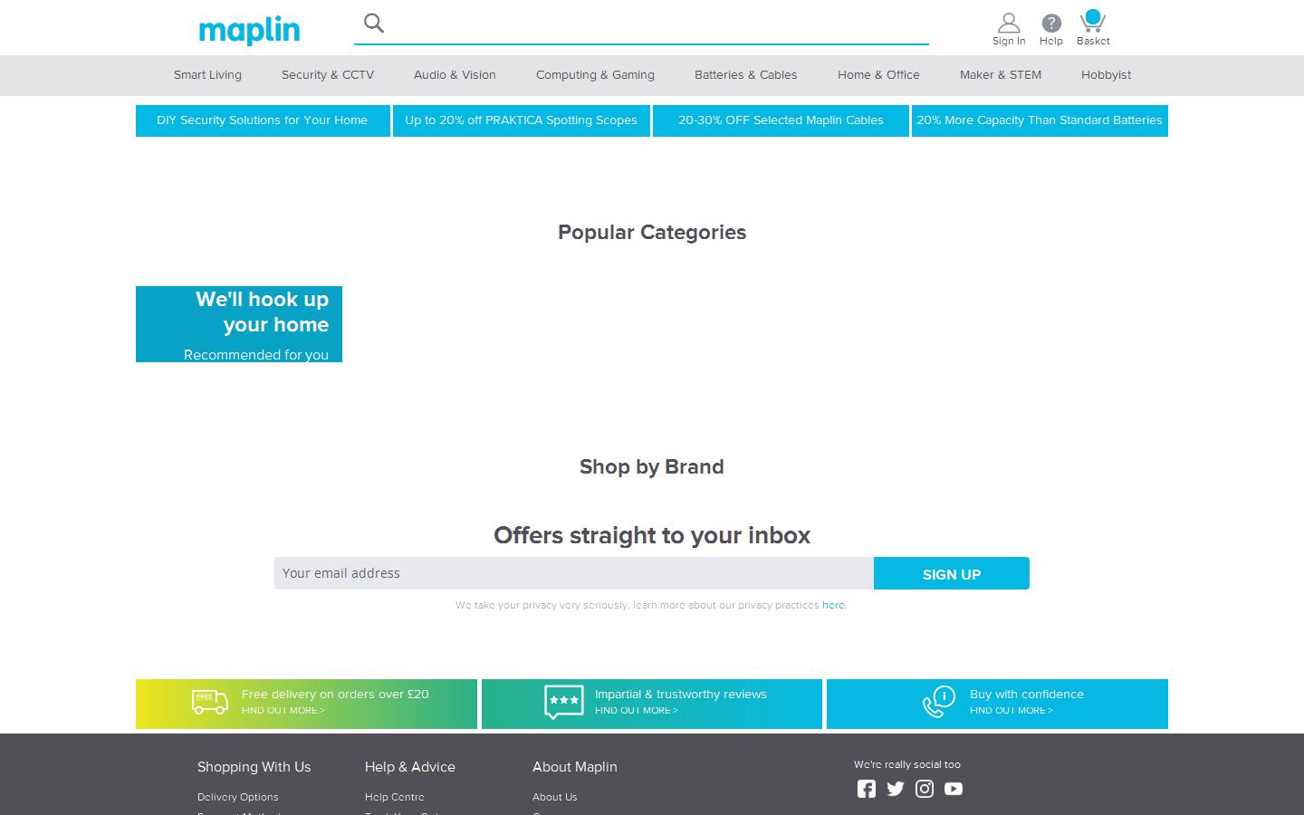 Maplin Electronics Ltd Website