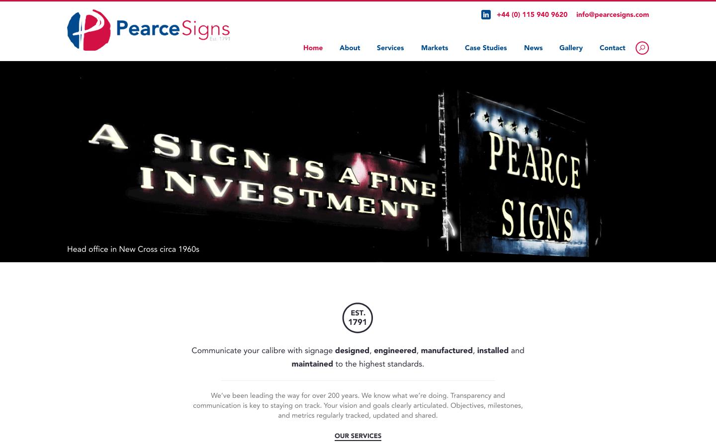 Pearce Signs Website