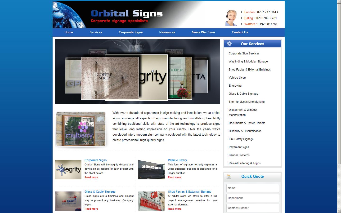Orbital Signs Ltd Website