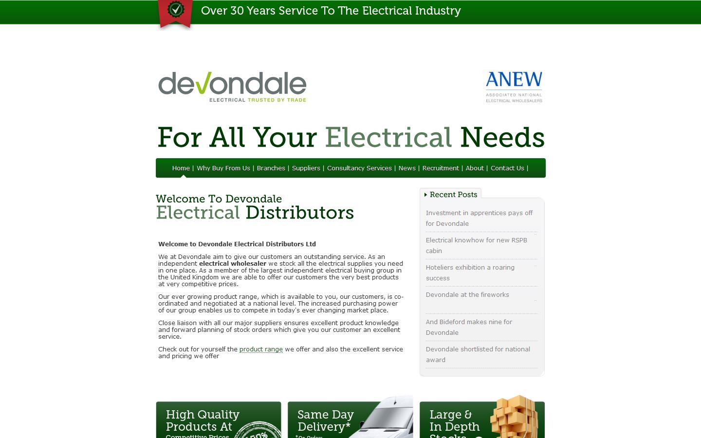 Devondale Electrical Distributors Ltd Website