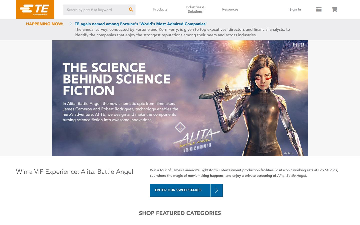 T E Connectivity Website