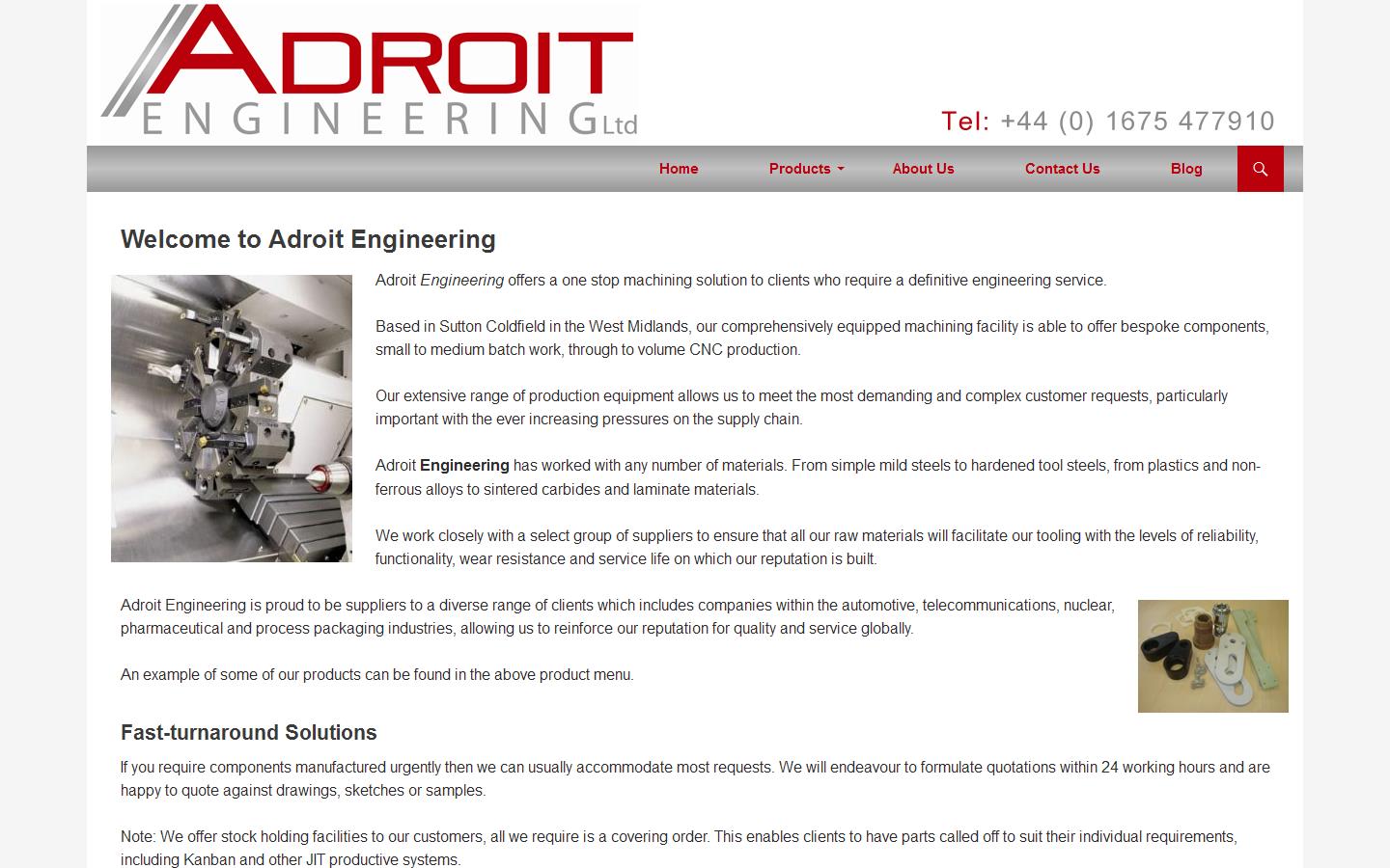 Adroit Engineering Ltd Website
