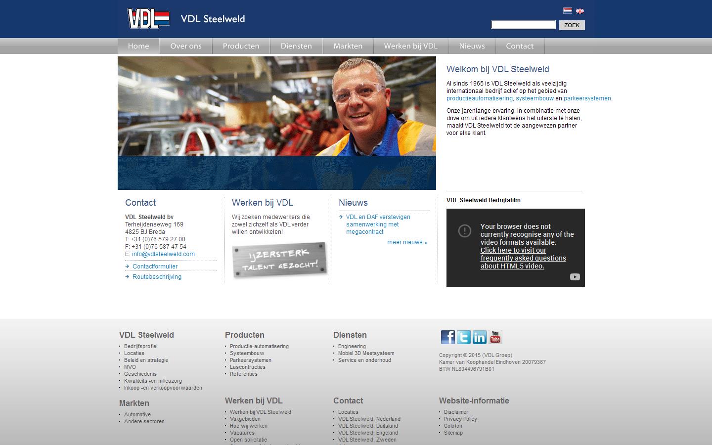 V D L Steelweld Website