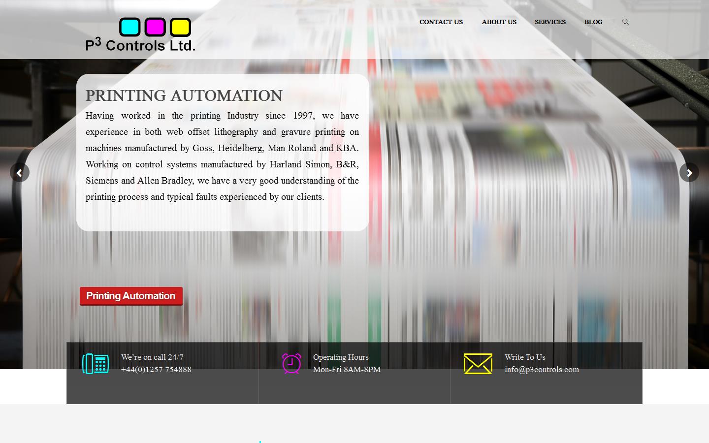P3 Controls Ltd Website