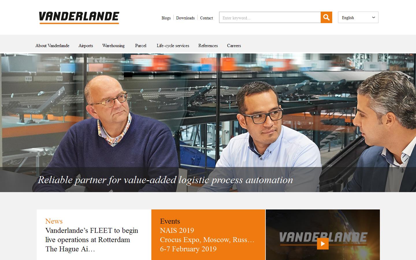 Vanderlande Website