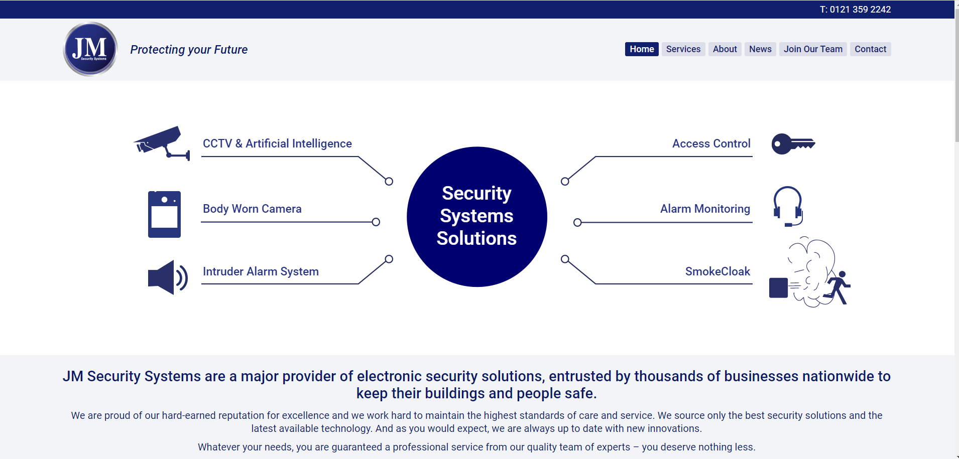 JM Security Systems Website