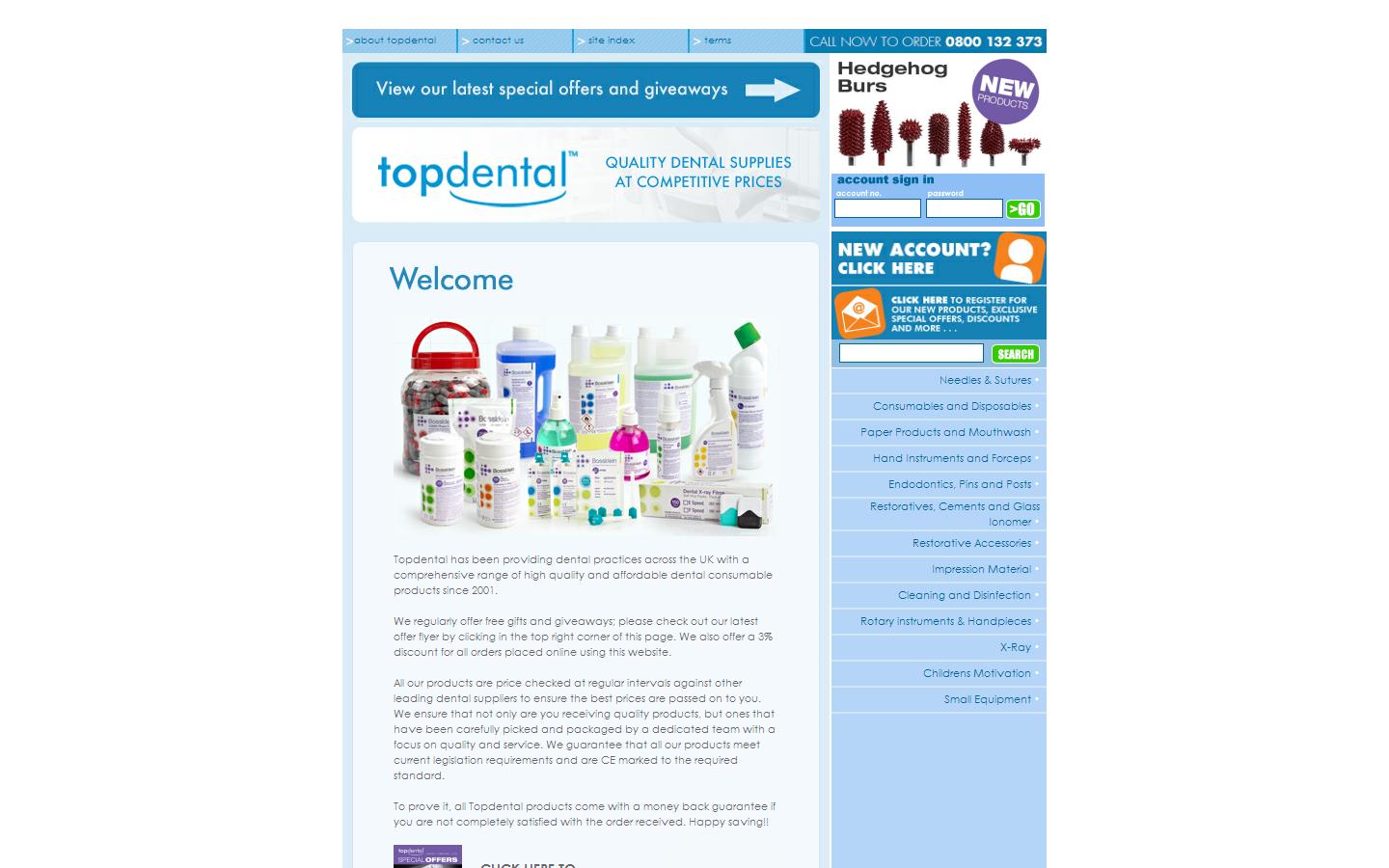 Topdental Products Ltd Website