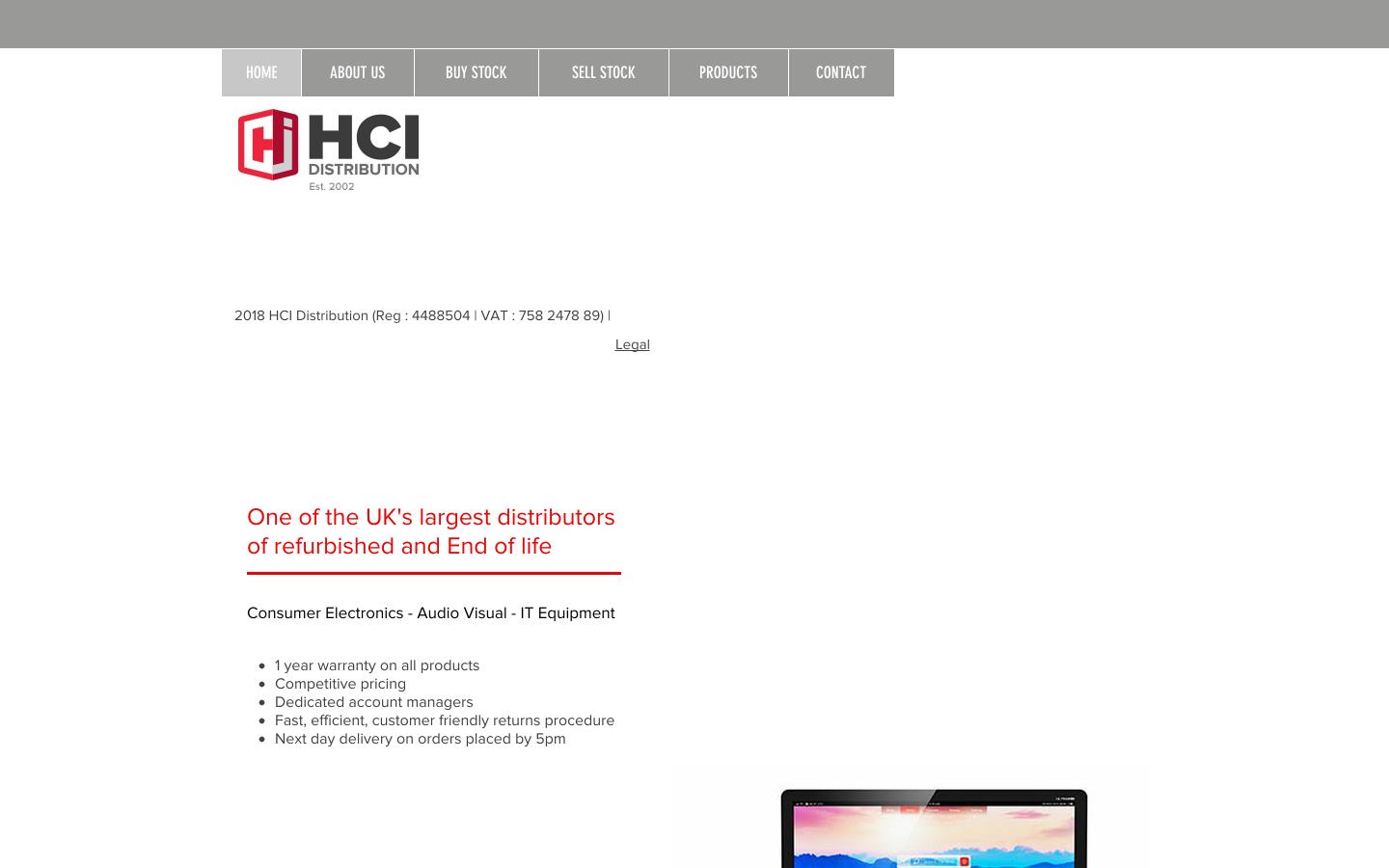 H C I Distribution Ltd Website