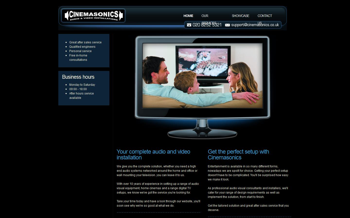Cinemasonics - Audio Visual & Network Installations Website