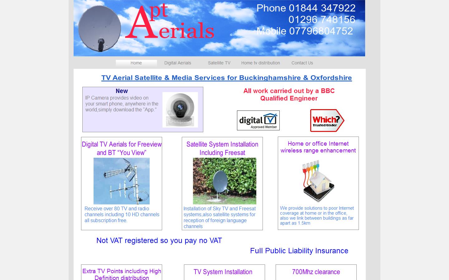 A P T Aerials Website