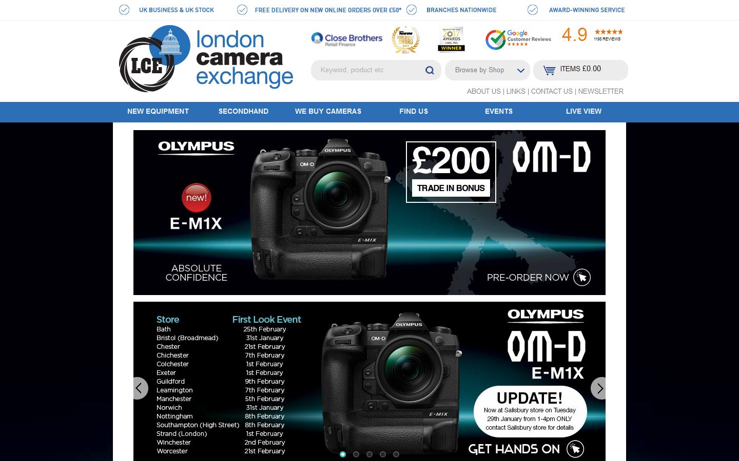 London Camera Exchange Website