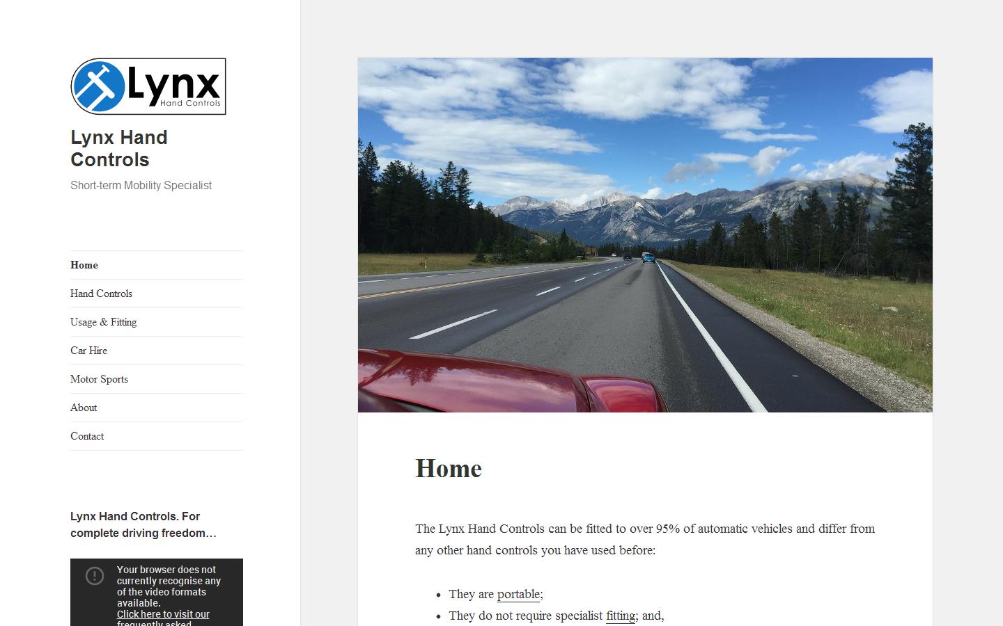 Lynx Hand Controls Ltd Website