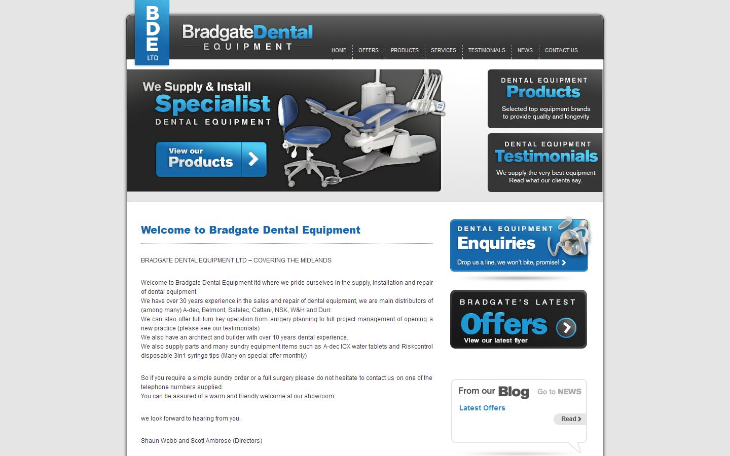 Bradgate Dental Equipment Website