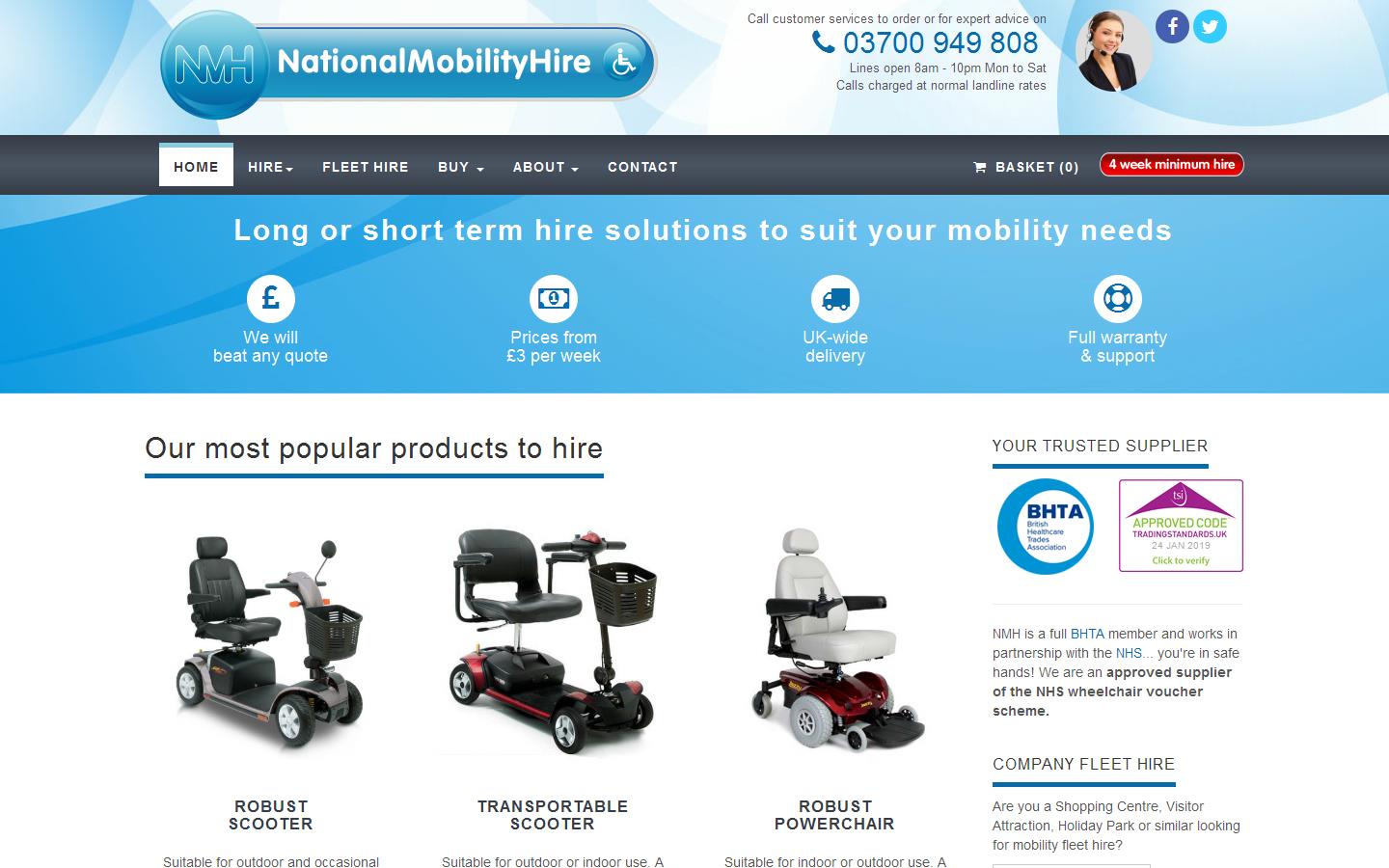 National Mobility Hire Website