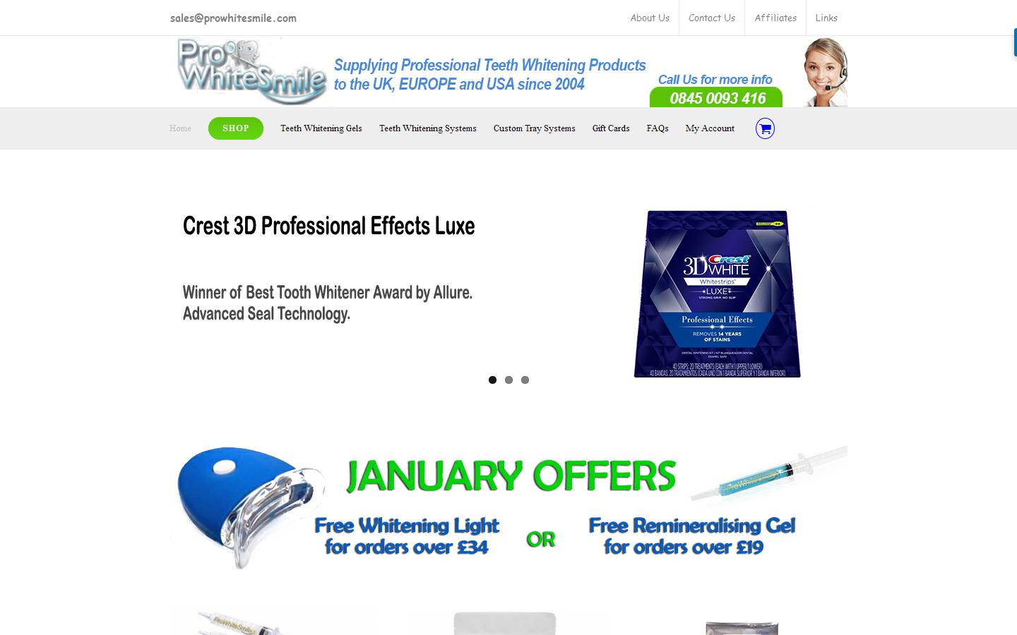 Prowhitesmile Website