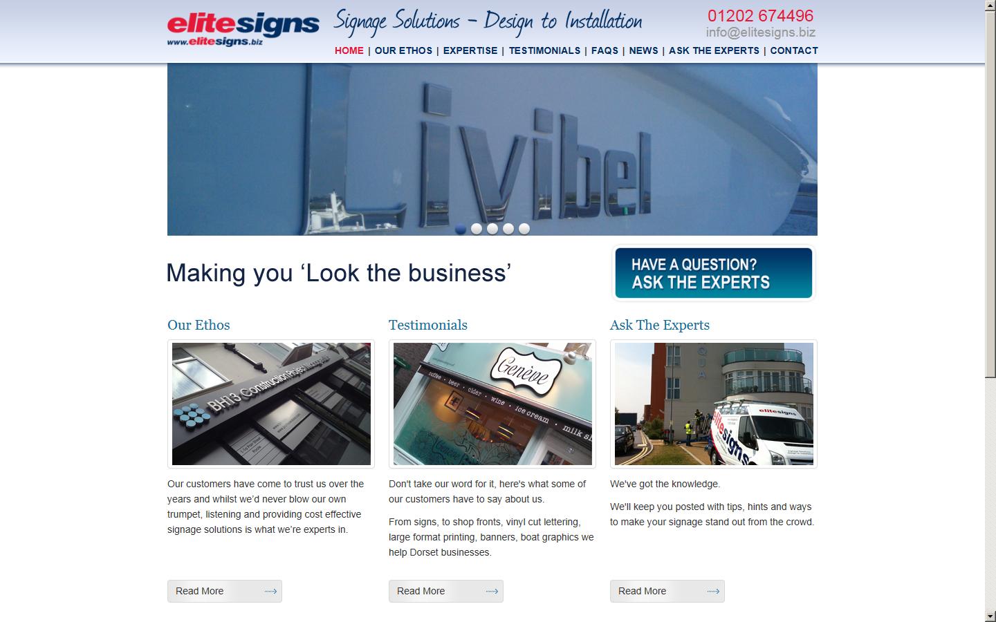 Elite Signs Website