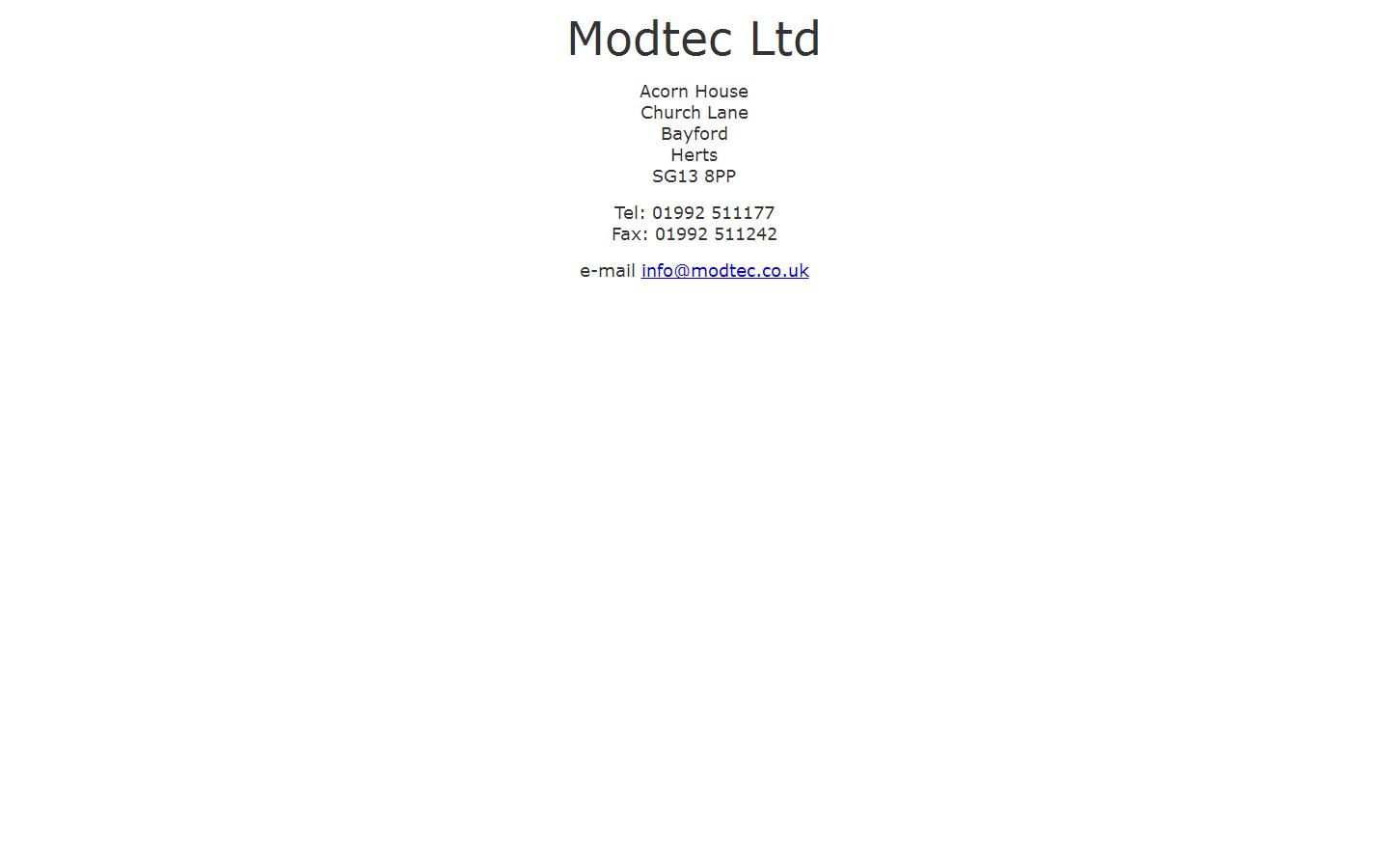 Modtec Ltd Website