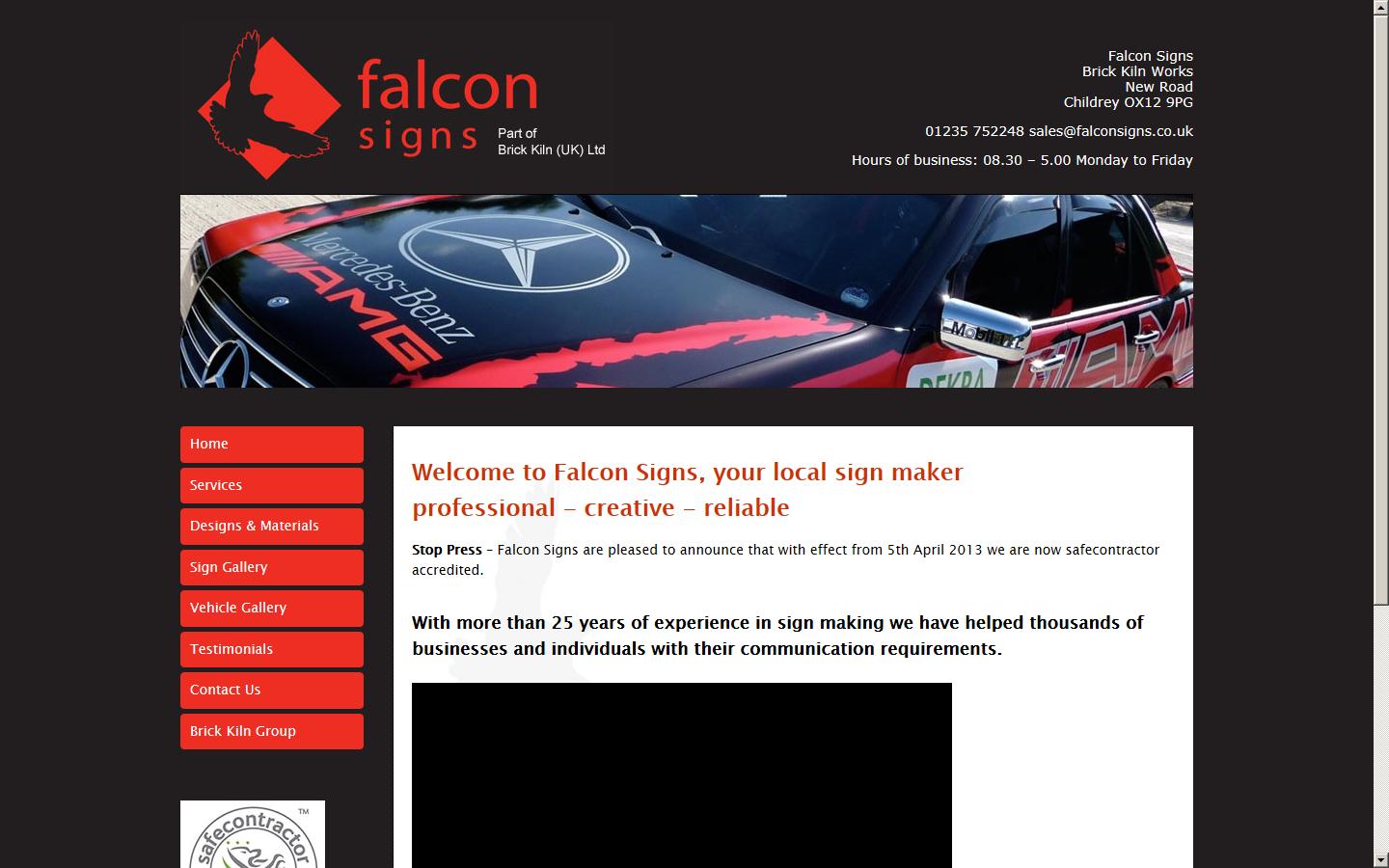 Falcon Signs Ltd Website