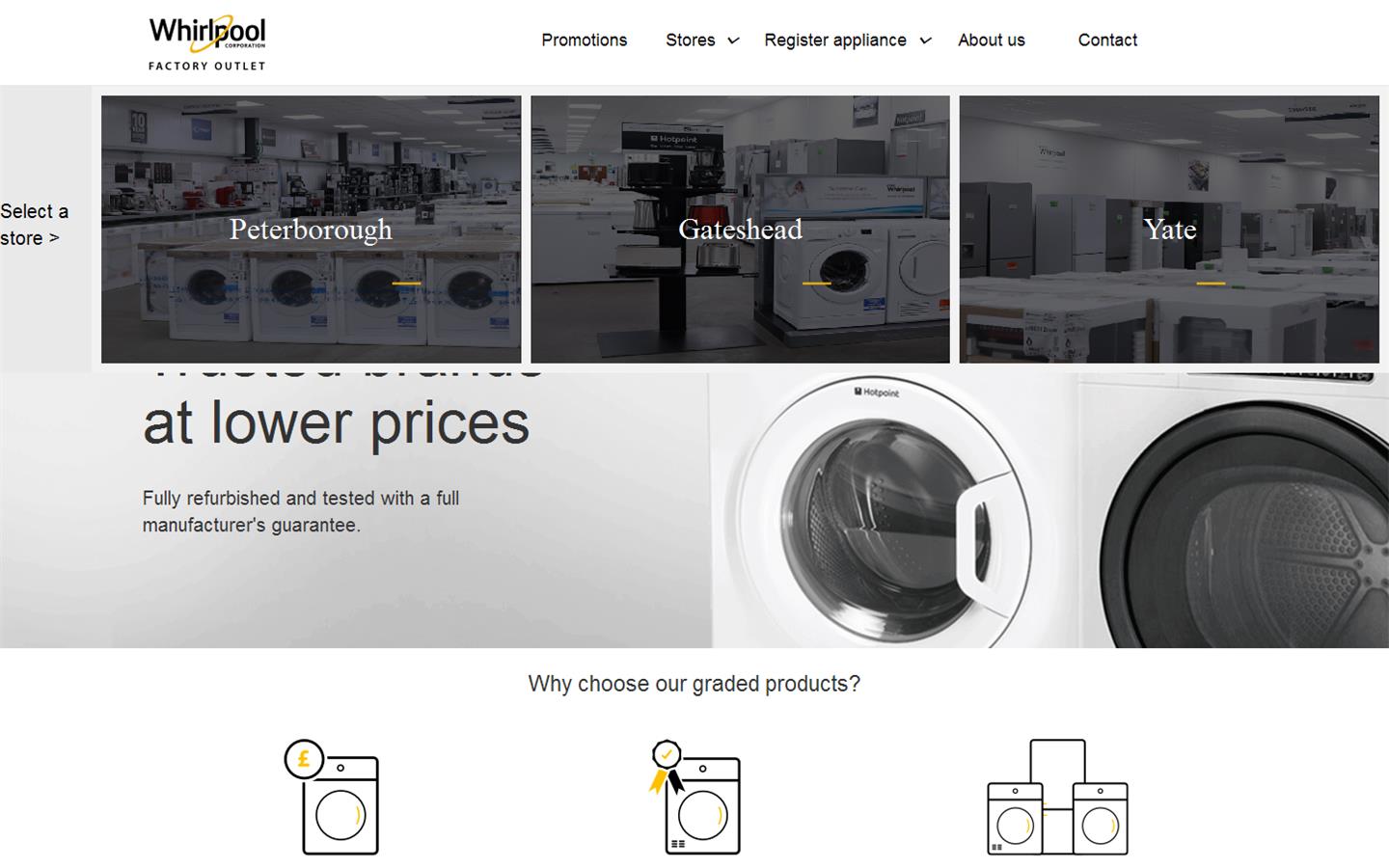 Whirlpool Factory Graded Centre Website