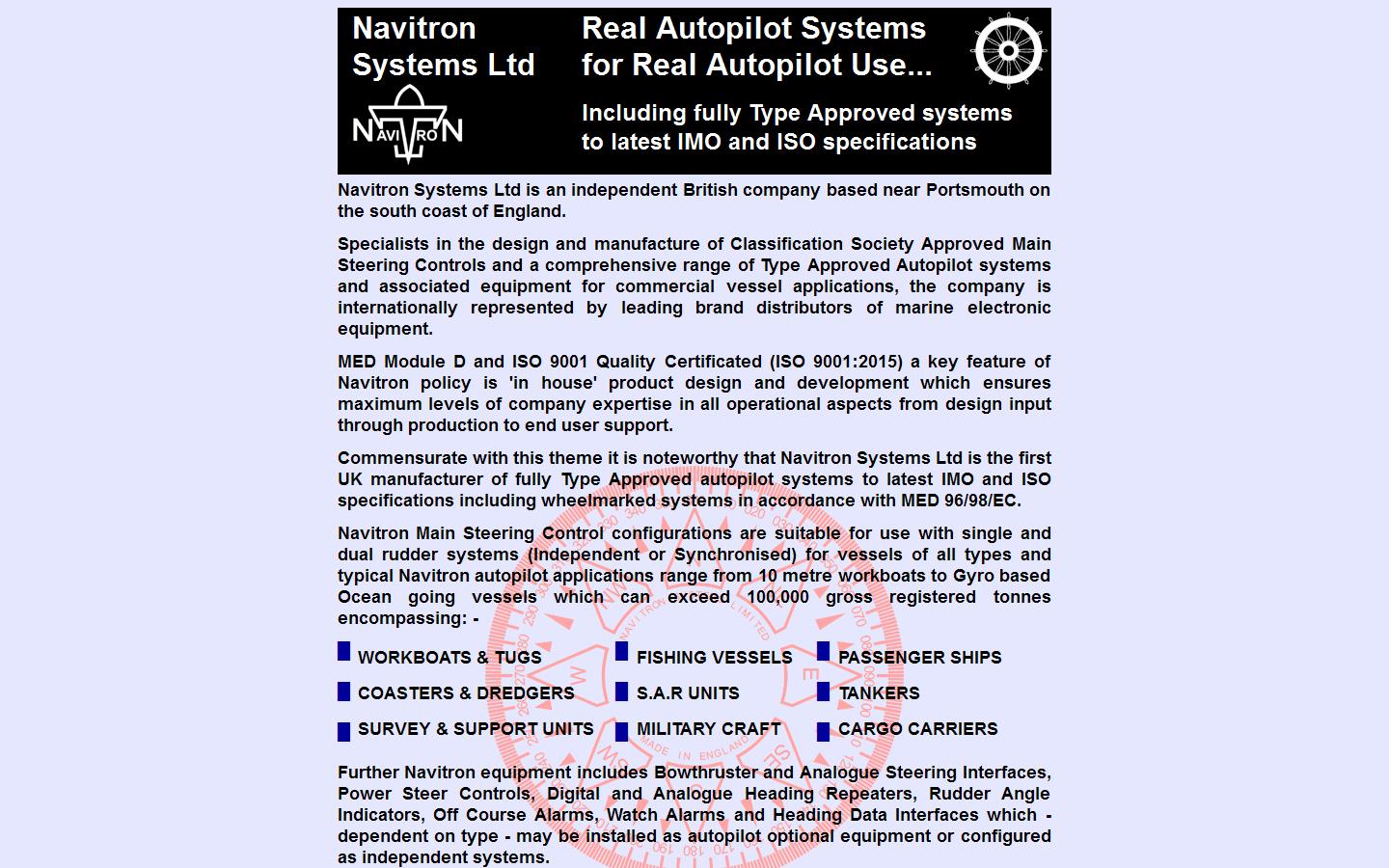Navitron Systems Ltd Website