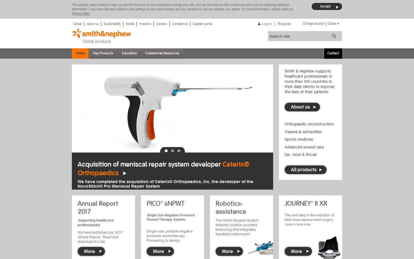 Smith & Nephew Plc Website