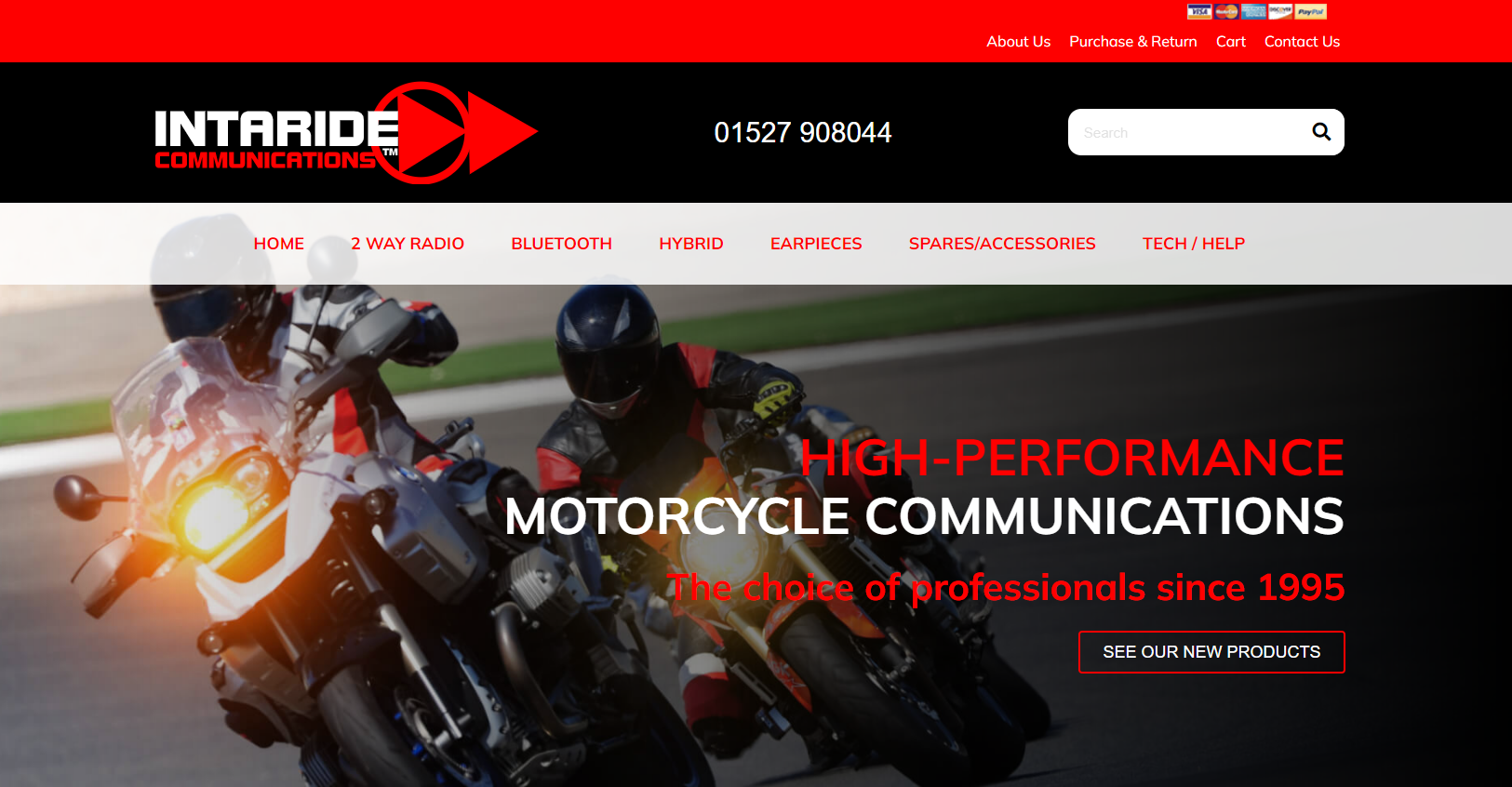 Intaride Motorcycle Communications Website