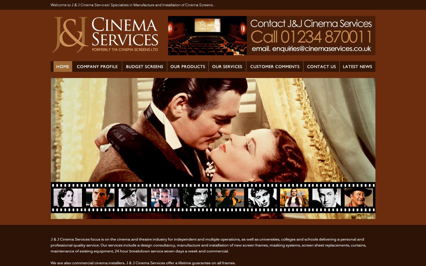 J & J Cinema Services Website