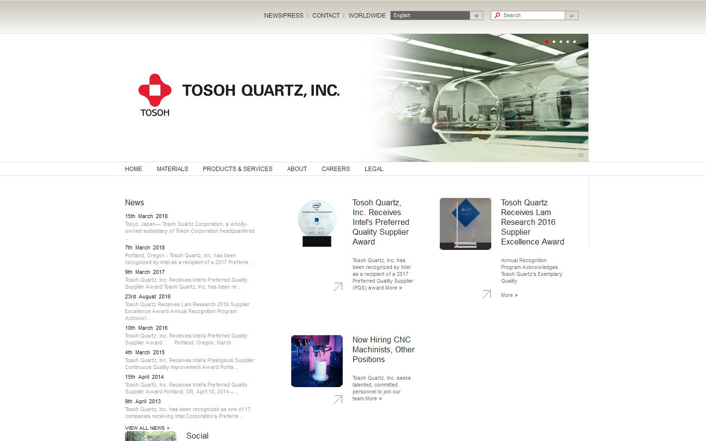 Tosoh Quartz Inc Website