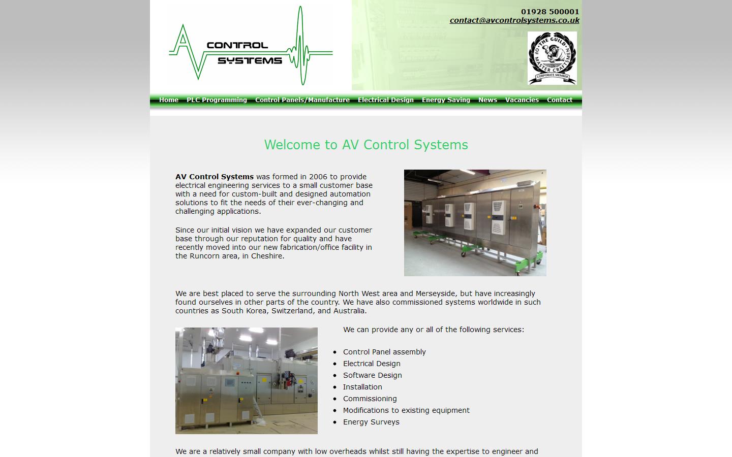 A V Control Systems Ltd Website