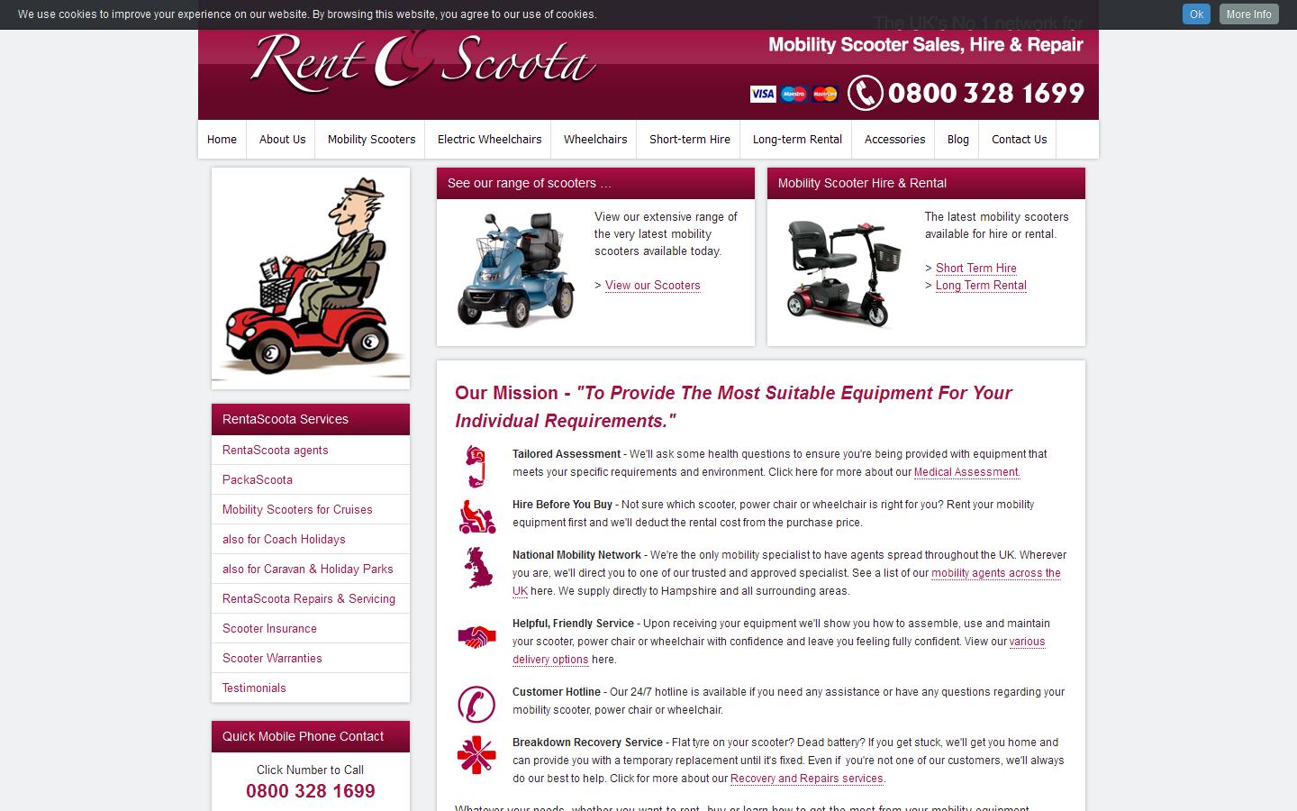 Rent a Scoota Website