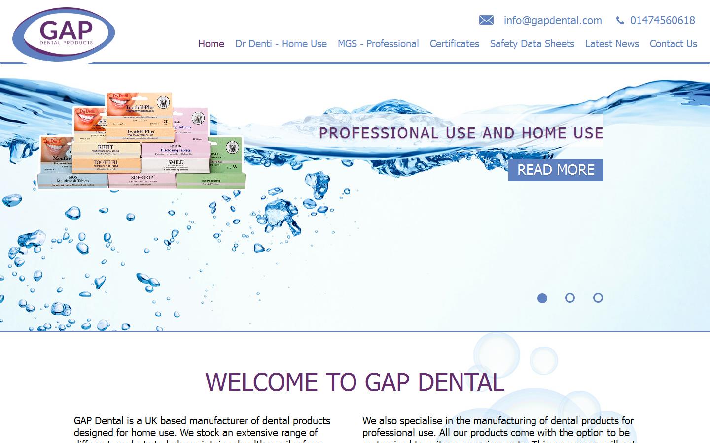 G A P Dental Products Website