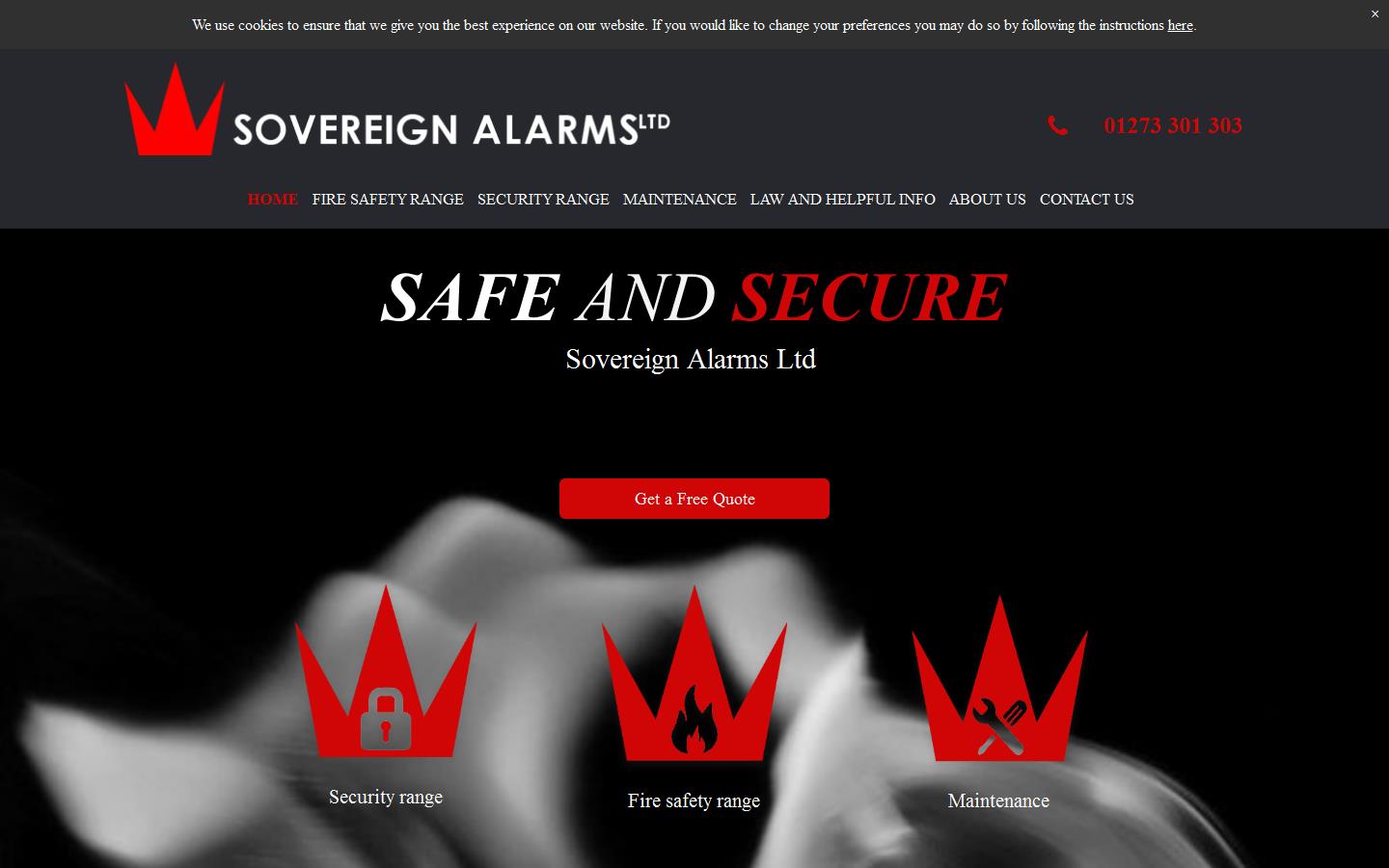 Sovereign Alarms Ltd Website