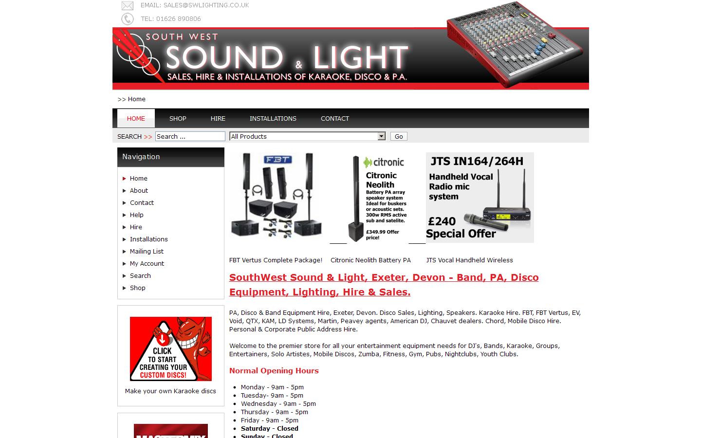 South West Sound & Light Website