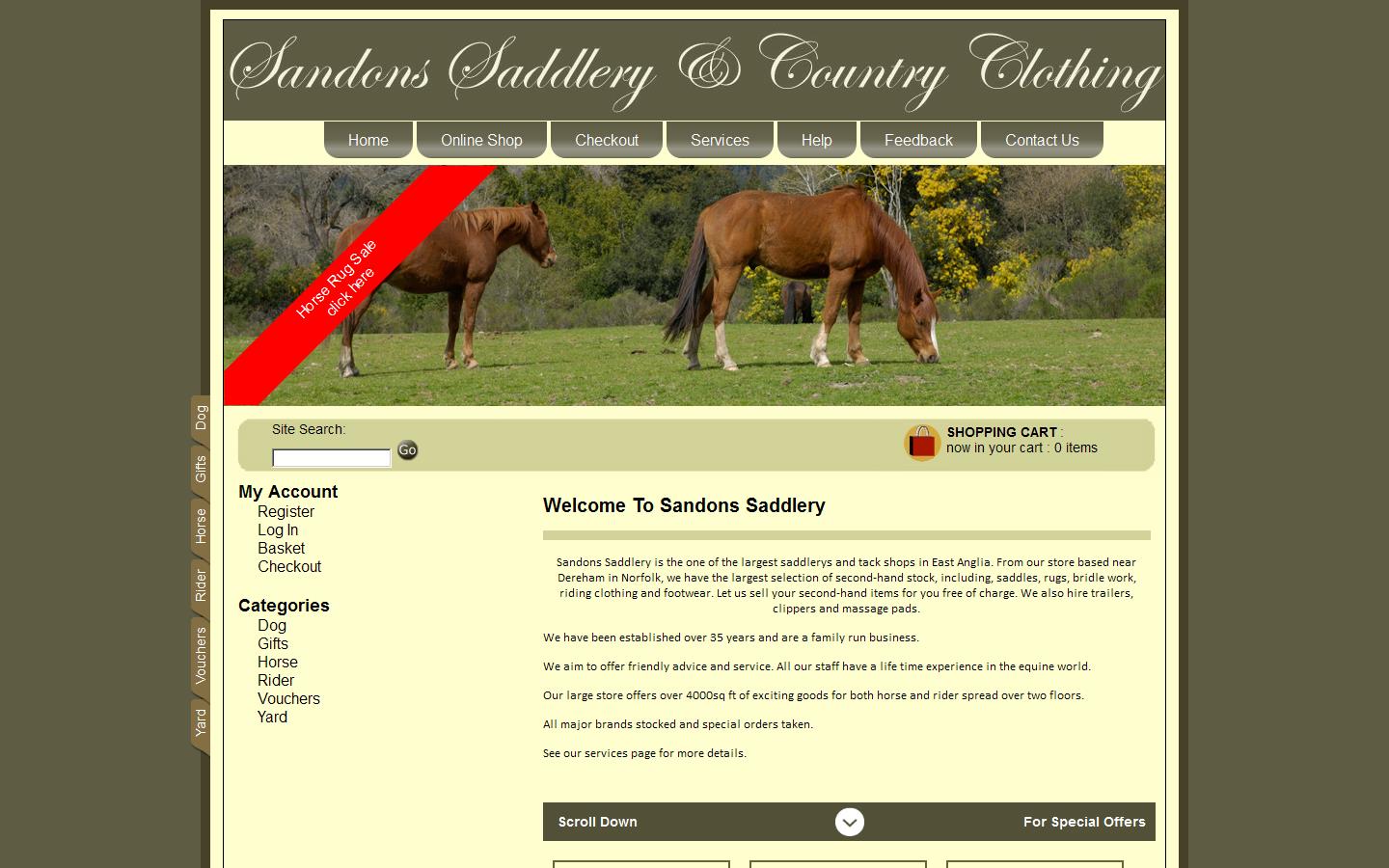 Sandons Saddlery Ltd Website