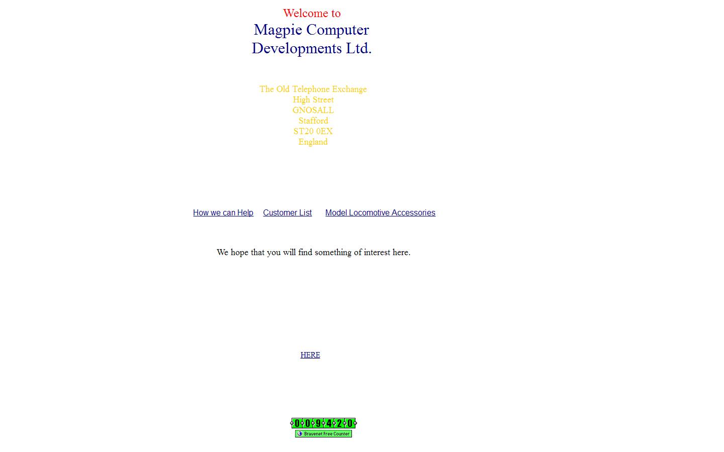 Magpie Computer Developments Ltd Website