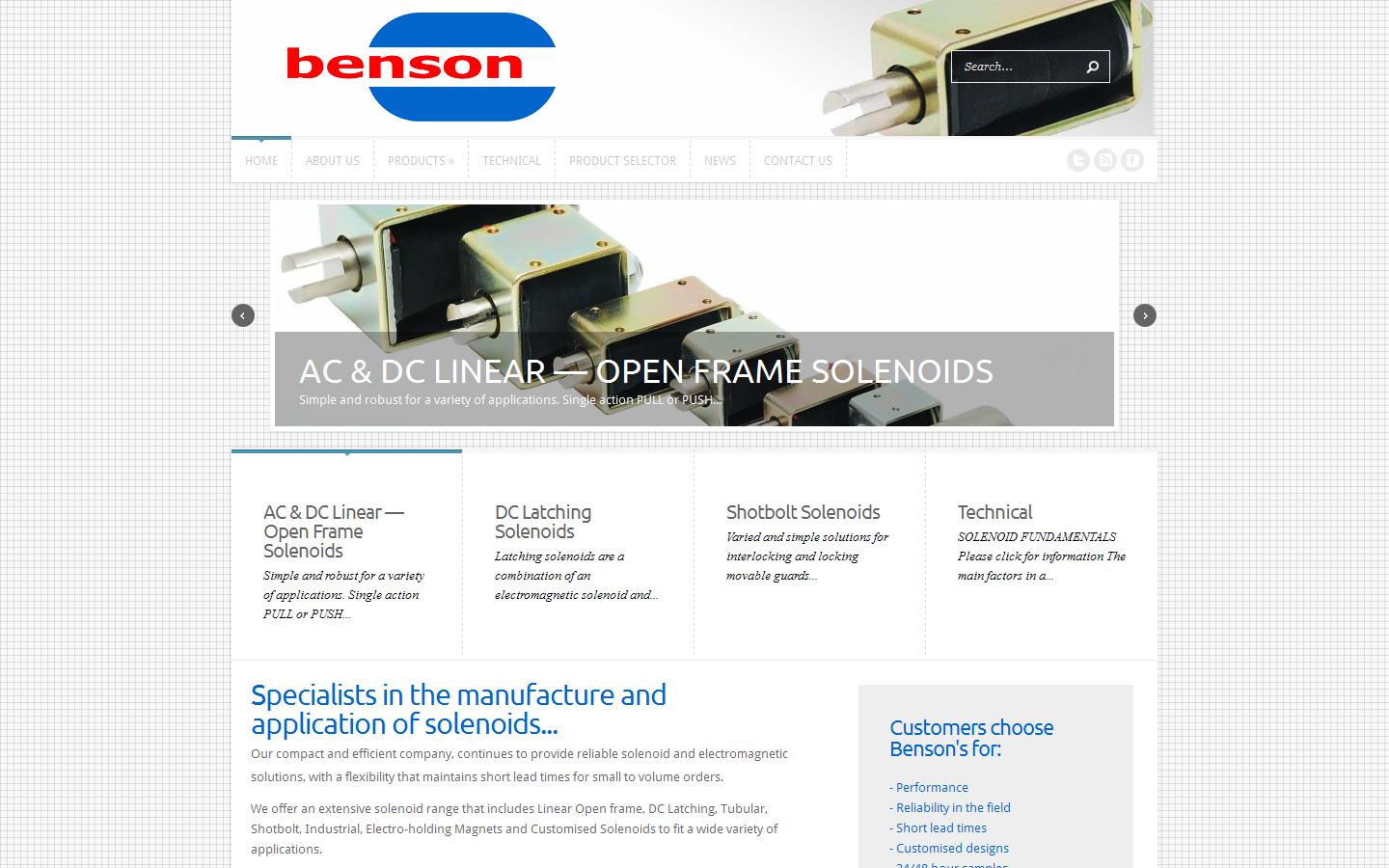 H E & B S Benson Ltd Website