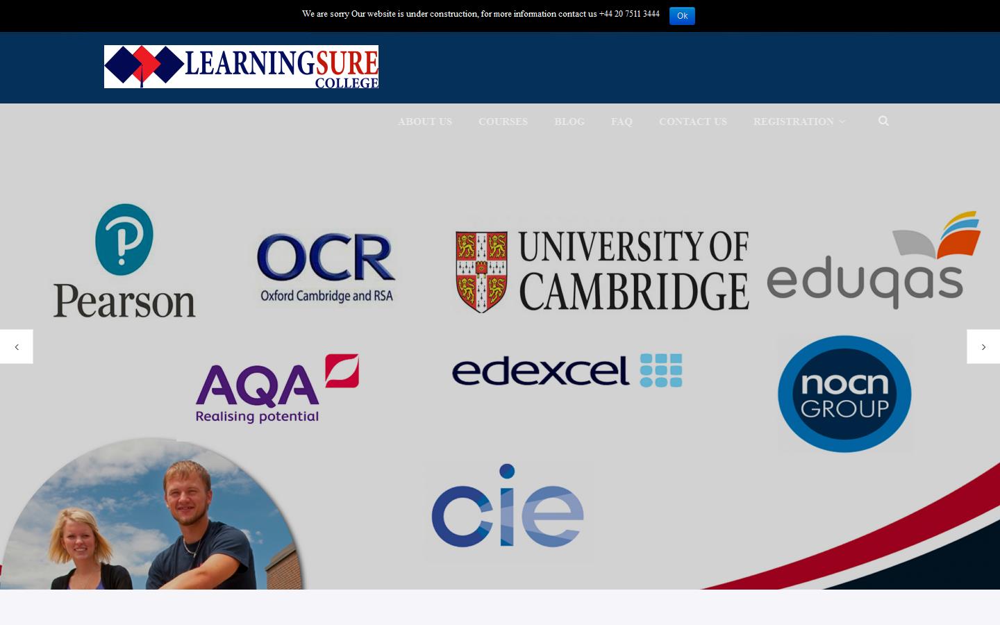 Learning Sure College Website