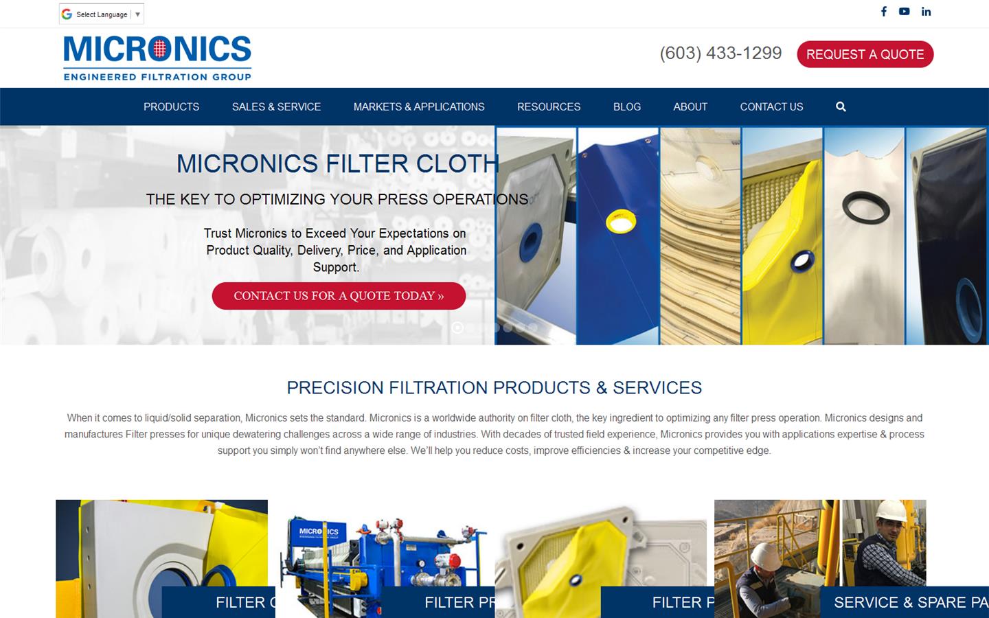 Micronics Filtration Website