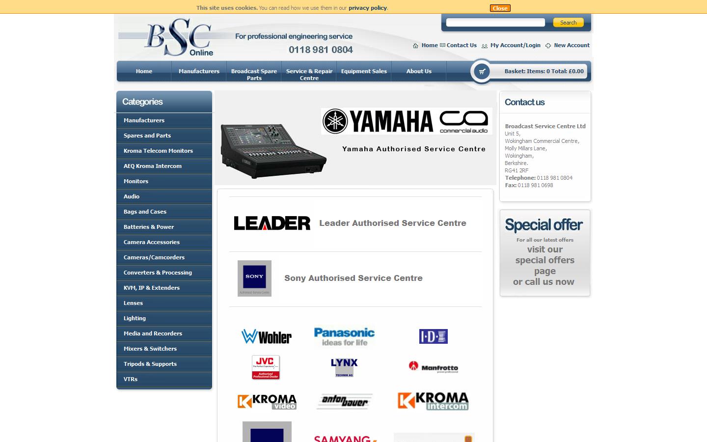 Broadcast Service Centre Ltd Website